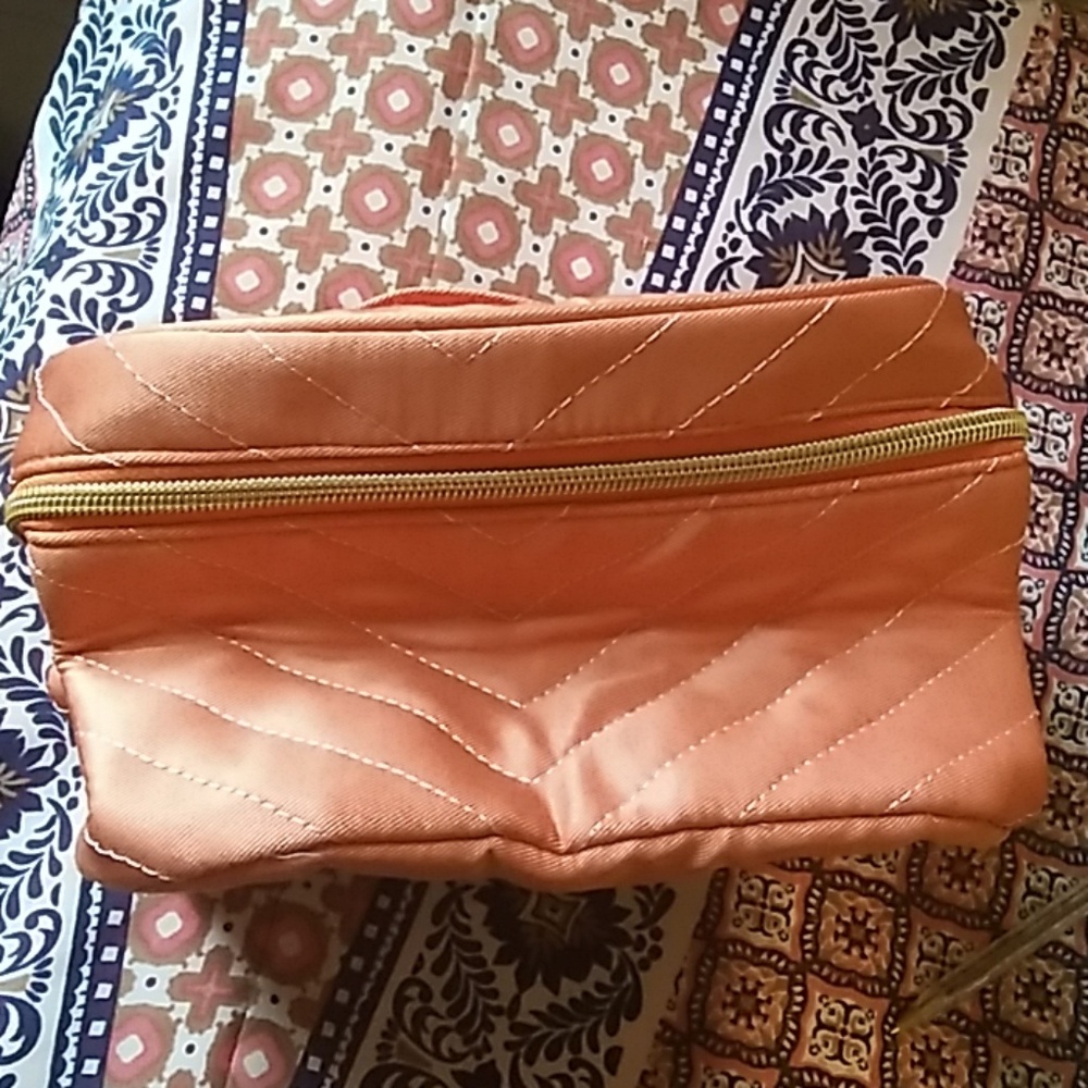 Orange makeup bag